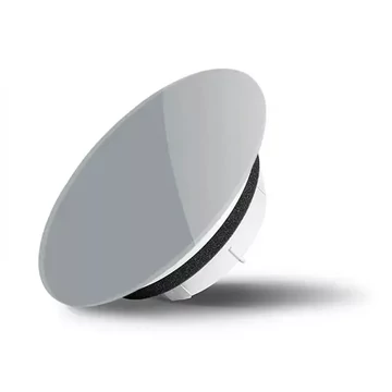 AirGlass kétirányú diffúzor, légszelep kör alakú fényes felülettel METÁL EZÜST 100 mm csőhöz RAL9006