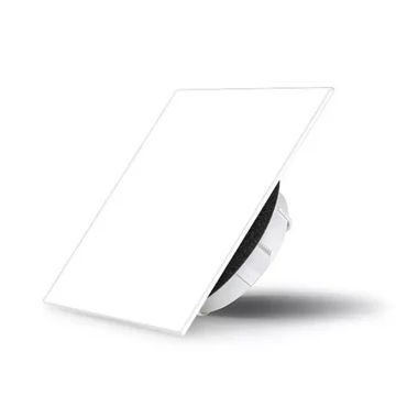 AirGlass kétirányú diffúzor, légszelep négyzet alakú fényes felülettel 100 mm csőhöz RAL 9003