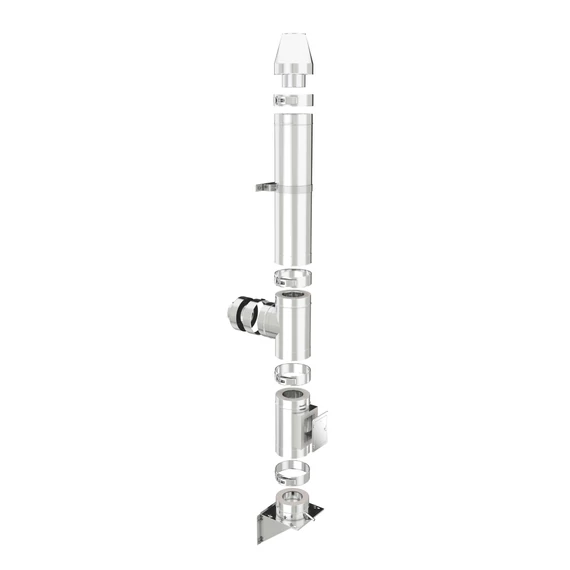 Komplett DARCO kémény rendszer: Ø180/Ø280 mm átmérő - 910200 mm magasság!