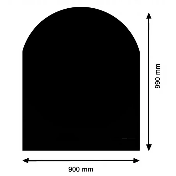 KANDALLÓ ÜVEGLAP FEKETE 990x900