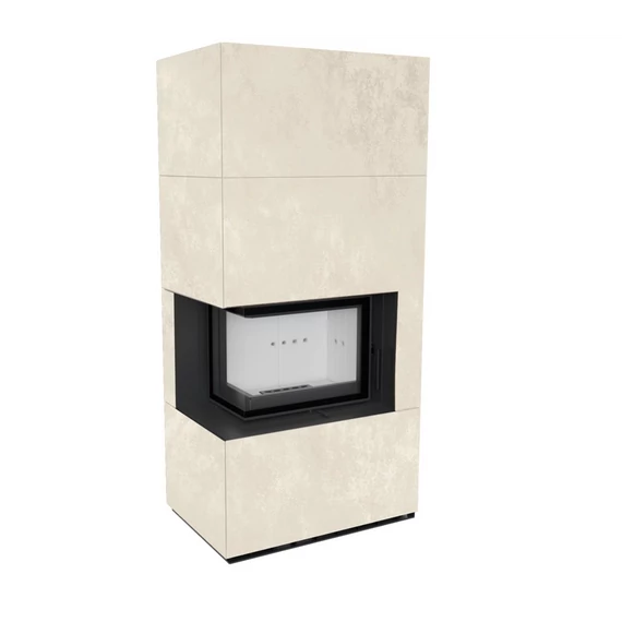 KRATKI FLOKI BOX 8 kW OXIDE BIANCO KANDALLÓ KŐ BURKOLATTAL BALOS FEKETE BELSŐVEL