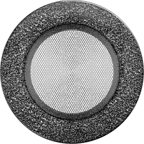 EZÜST-FEKETE KEREK KANDALLÓ SZELLŐZŐRÁCS 125mm