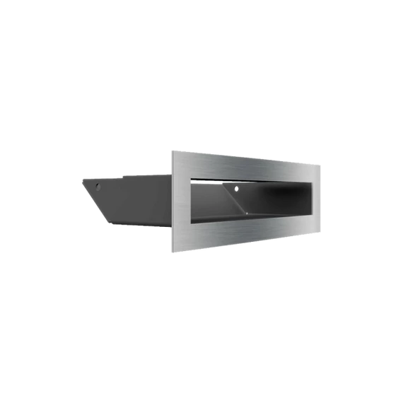 MINIMAL SZELLŐZŐRÁCS INOX 6x20cm HÁTFALLAL SLIM